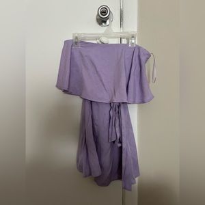 Purple strapless romper